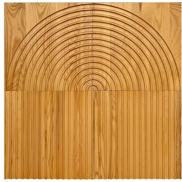 New Boho Solid Pine Wood Wall Decor 4 Pieces Natural Honey Golden Brown - Picture 2 of 5